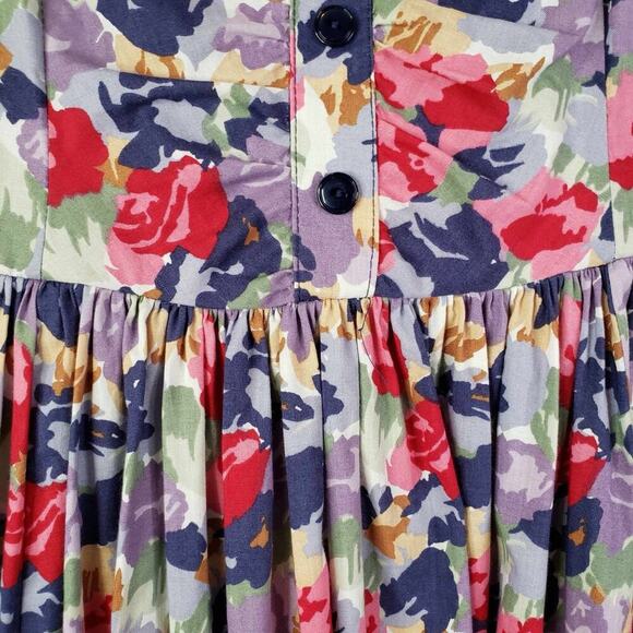 Vintage Laura Ashley Sun Dress Floral Sleeveless Cotton Size 8 Garden Party - Picture 7 of 12
